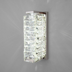 Настенный светодиодный светильник Eurosvet Blitz 40259 Led хром/ прозрачный хрусталь Strotskis