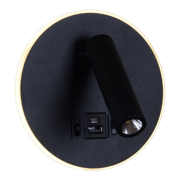 Настенный светодиодный светильник Reluce 86203-9.2-001KT LED12W+USB BK Настенный светодиодный светильник Reluce 86203-9.2-001KT LED12W+USB BK