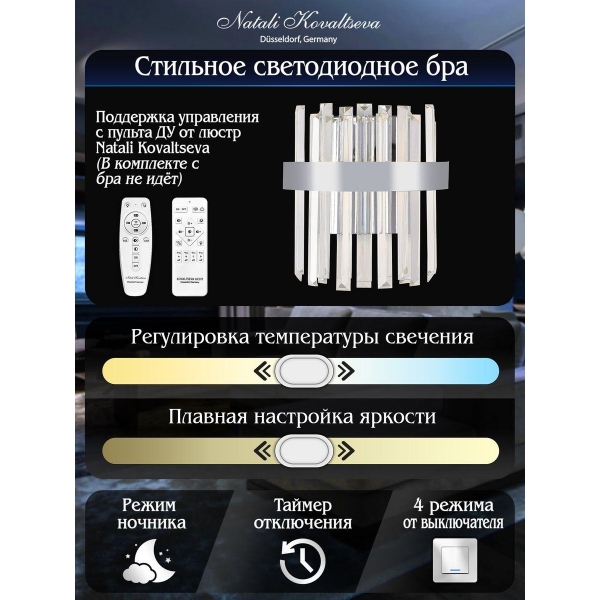 Настенный светодиодный светильник Natali Kovaltseva Led Lamps 81123/1W Настенный светодиодный светильник Natali Kovaltseva Led Lamps 81123/1W
