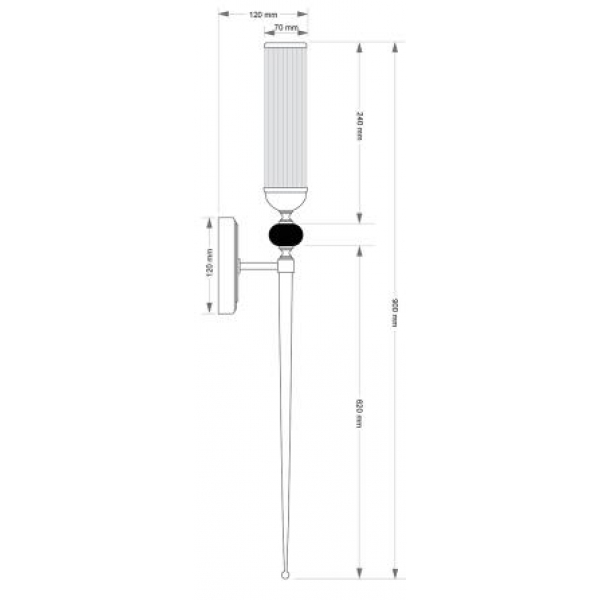 Настенный светильник KUTEK CANTU CAN-K-1(ZM/1)T/70
