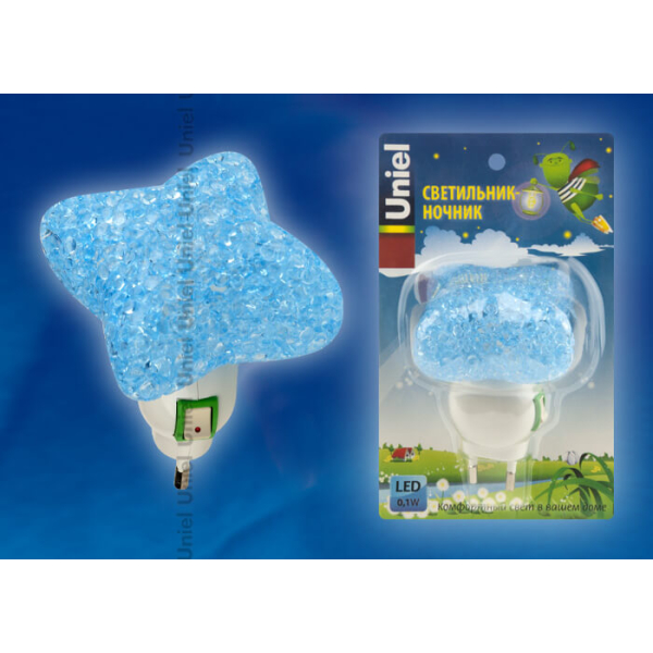 Настенный светодиодный светильник Uniel DTL-309-Звездочка/Blue/1LED/0,1W 10334