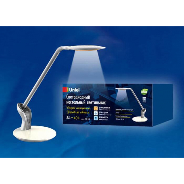 Настольная лампа Uniel TLD-547 White/LED/400Lm/3300-6000K/Dimmer UL-00002342 Настольная лампа Uniel TLD-547 White/LED/400Lm/3300-6000K/Dimmer UL-00002342