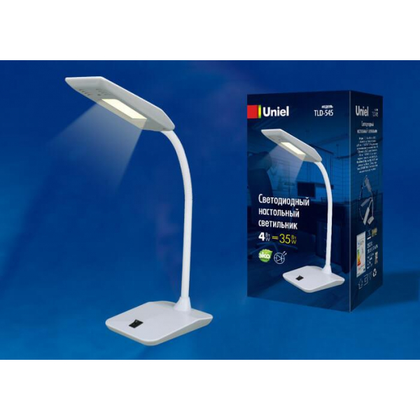 Настольная лампа Uniel TLD-545 Grey-White/LED/350Lm/3500K UL-00002232 Настольная лампа Uniel TLD-545 Grey-White/LED/350Lm/3500K UL-00002232