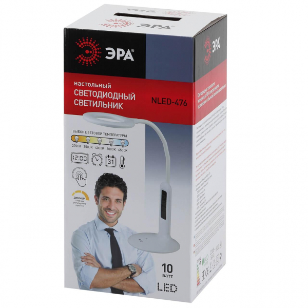 Настольная лампа ЭРА NLED-476-10W-W Б0038591 Настольная лампа ЭРА NLED-476-10W-W Б0038591