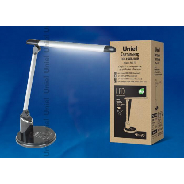 Настольная лампа Uniel TLD-517 Silver-Black/LED/900Lm/2700-6400K/Dimmer 09107