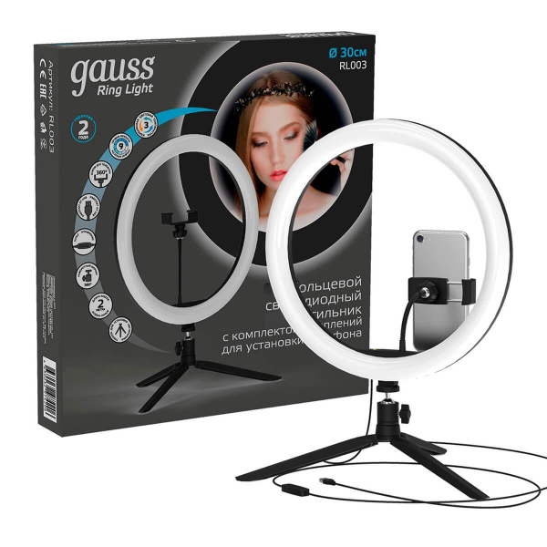 Кольцевой светодиодный светильник Gauss Ring Light RL003 Кольцевой светодиодный светильник Gauss Ring Light RL003