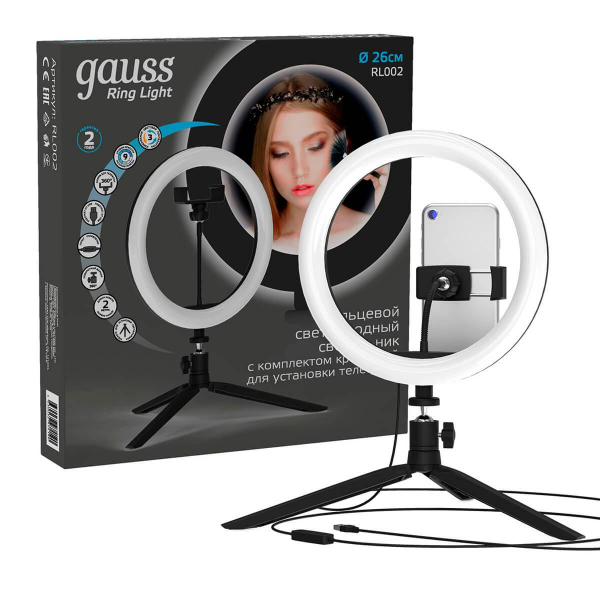 Кольцевой светодиодный светильник Gauss Ring Light RL002 Кольцевой светодиодный светильник Gauss Ring Light RL002