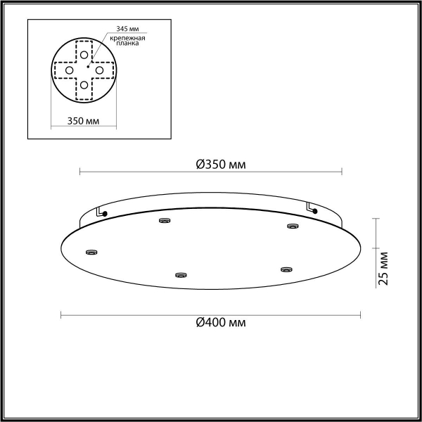 Потолочная база 5X Odeon Light Pendant Base для линии Ovali, Kerama, Cocoon 5054/KB Потолочная база 5X Odeon Light Pendant Base для линии Ovali, Kerama, Cocoon 5054/KB