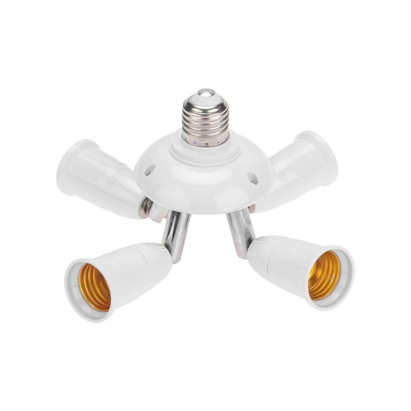 Разветвитель цокольный Е27-4хЕ27 (поворотный цоколь) белый REXANT 11-8864