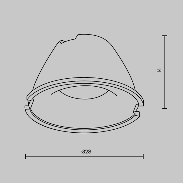 Линза Maytoni Technical Downlight для Alfa LED 36° LensD28-36 Линза Maytoni Technical Downlight для Alfa LED 36° LensD28-36