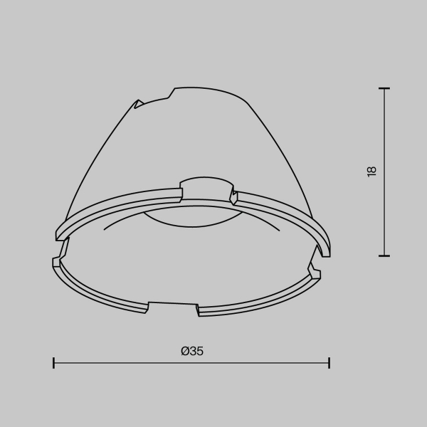 Линза Maytoni Technical Downlight для Alfa LED 18° LensD35-18 Линза Maytoni Technical Downlight для Alfa LED 18° LensD35-18
