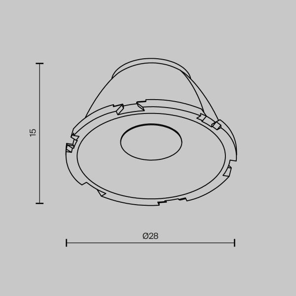 Линза Maytoni Technical Downlight для Alfa LED 15° LensCD28-15 Линза Maytoni Technical Downlight для Alfa LED 15° LensCD28-15