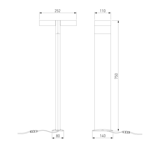 Садово-парковый светильник Elektrostandard Twin 3000K черный (35170/F) a072076