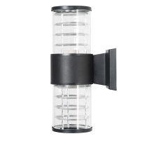 Светильник садово-парковый Feron.ONE DH0802-P, на стену вверх/вниз,  E27 230V, черный пластик