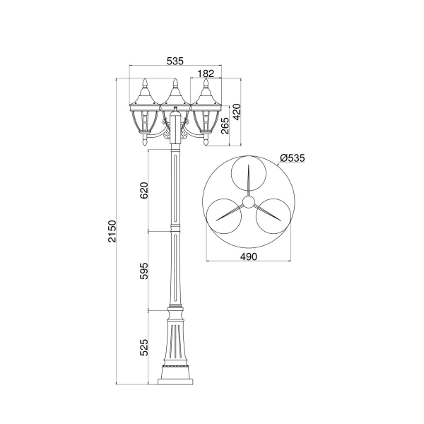 Садово-парковый светильник Maytoni Novara O026FL-03B