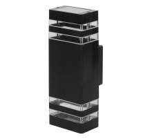 Светильник садово-парковый  Feron.ONE DH0807-P, на стену вверх/вниз,  2*GU10 220-240V, черный пластик 51539