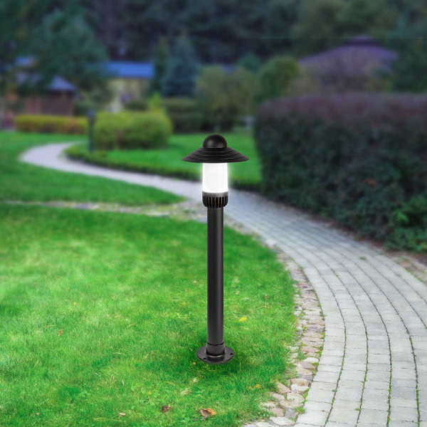 Садово-парковый светильник ЭРА «Поллар» НТУ 01-60-009 напольный черный IP54 Е27 max60Вт h860мм Б0057493