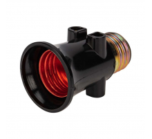 Патрон-розетка карболитовый Е27 черный с этикеткой REXANT 11-8855