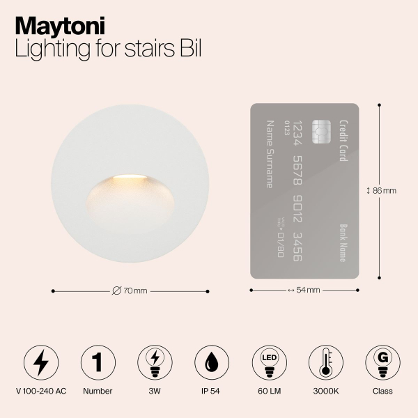 Подсветка для лестниц Maytoni Bil O015SL-L3W3K