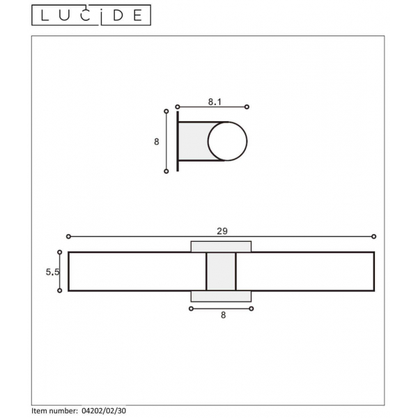 Подсветка для зеркал Lucide Jesse 04202/02/30 Подсветка для зеркал Lucide Jesse 04202/02/30