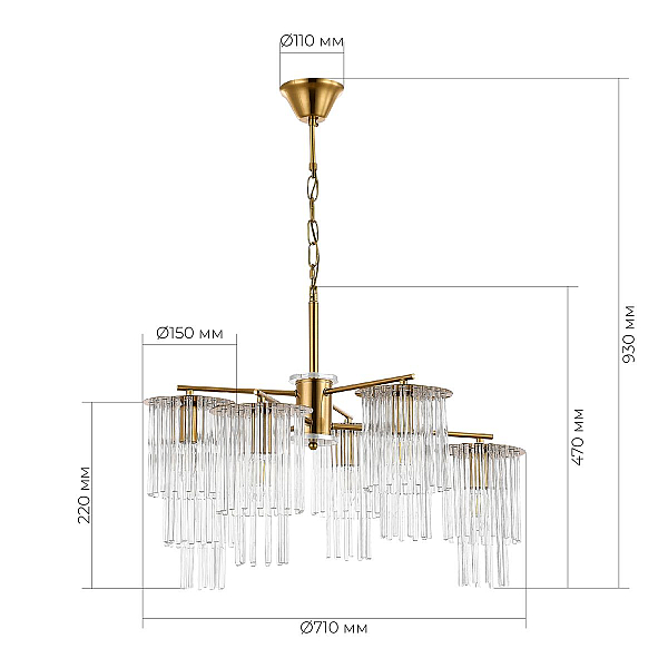 Подвесная люстра Evoluce Lynden SLE1122-303-06