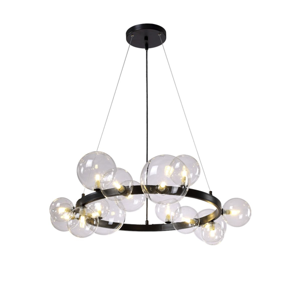 Подвесная люстра Crystal Lux Agata SP15 V2 Black/Transparente