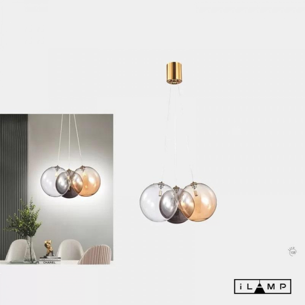 Подвесная люстра iLamp Drop 8110P/3 BR-MLT Подвесная люстра iLamp Drop 8110P/3 BR-MLT