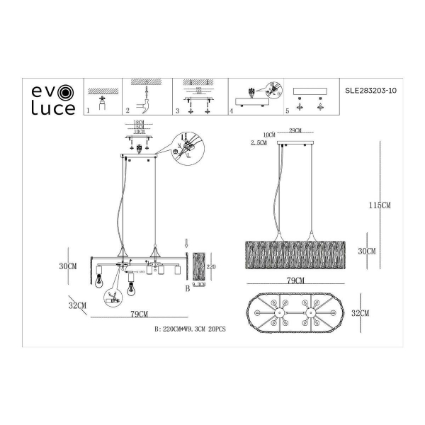 Подвесная люстра Evoluce Rida SLE283203-10 Подвесная люстра Evoluce Rida SLE283203-10