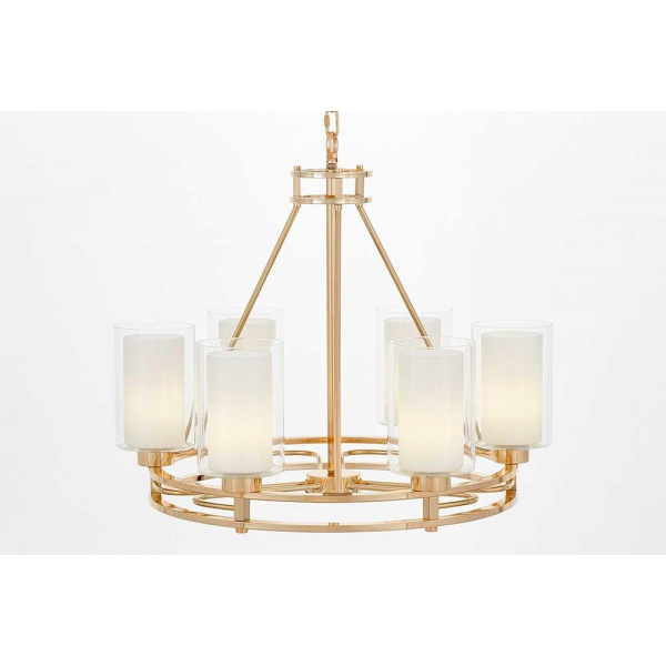 Подвесная люстра Lumina Deco Marietta LDP 8025-6 F.GD+WT Подвесная люстра Lumina Deco Marietta LDP 8025-6 F.GD+WT