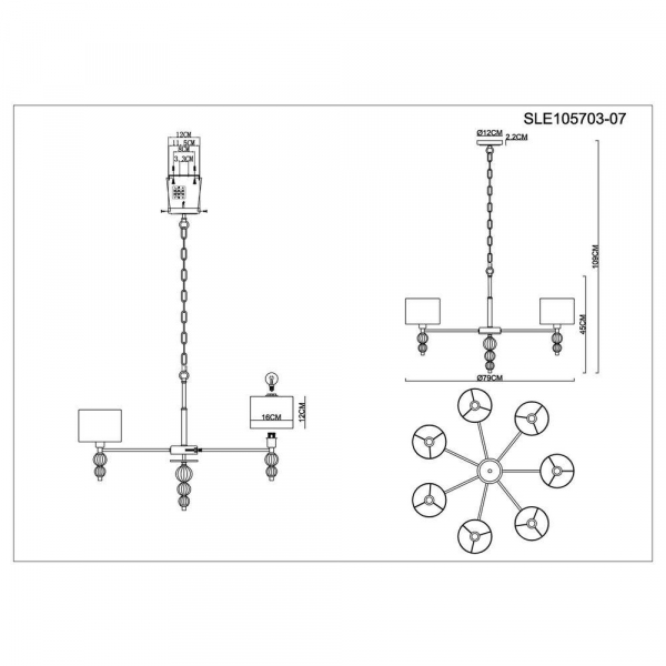 Подвесная люстра Evoluce Ramer SLE105703-07 Подвесная люстра Evoluce Ramer SLE105703-07