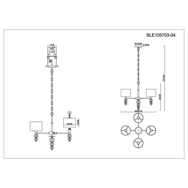 Подвесная люстра Evoluce Ramer SLE105703-04 Подвесная люстра Evoluce Ramer SLE105703-04