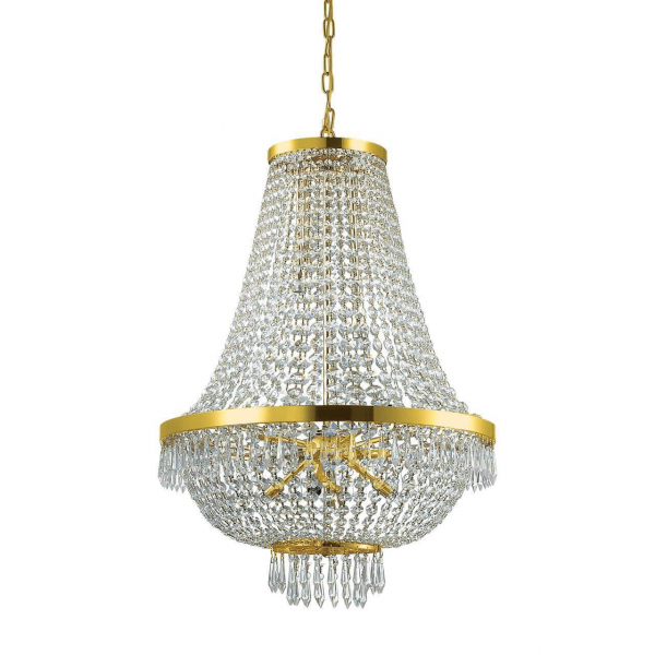 Подвесная люстра Ideal Lux Caesar SP12 Oro 114743 Подвесная люстра Ideal Lux Caesar SP12 Oro 114743