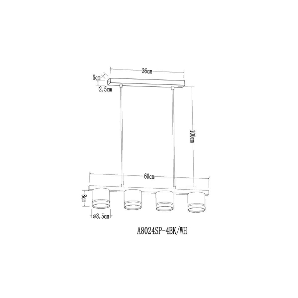Подвесная люстра Arte Lamp Legacy A8024SP-4BK Подвесная люстра Arte Lamp Legacy A8024SP-4BK