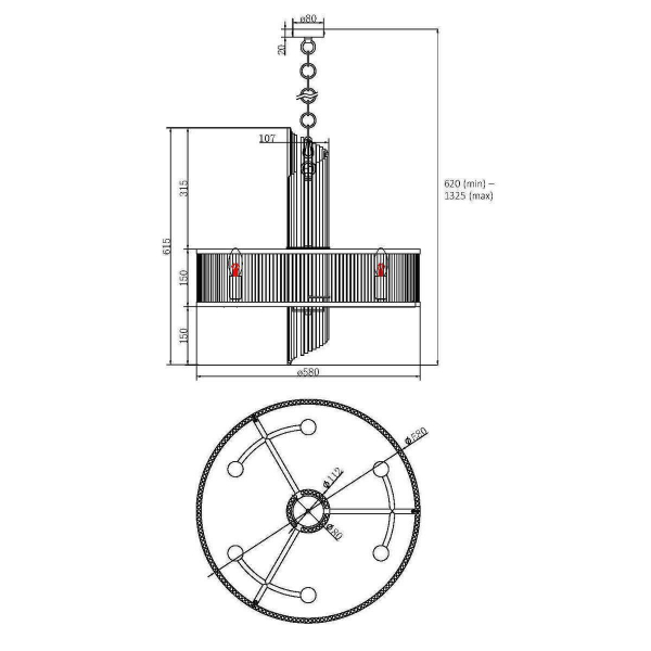 Подвесная люстра Maytoni Frame MOD174PL-06G Подвесная люстра Maytoni Frame MOD174PL-06G