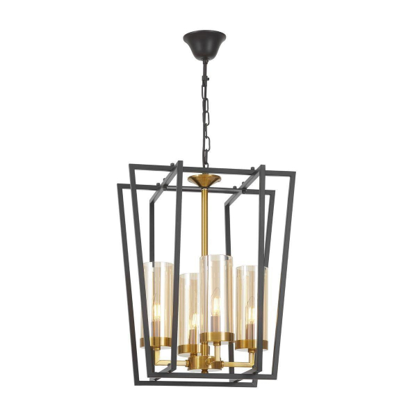 Подвесная люстра Lumina Deco Afres LDP 1246-4 BK+MD Подвесная люстра Lumina Deco Afres LDP 1246-4 BK+MD