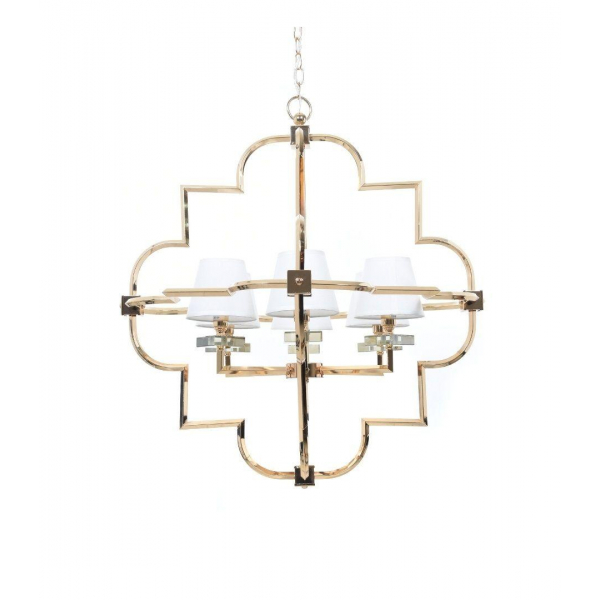 Подвесная люстра Lumina Deco Baltimore LDP 8020-6 GD+WT Подвесная люстра Lumina Deco Baltimore LDP 8020-6 GD+WT