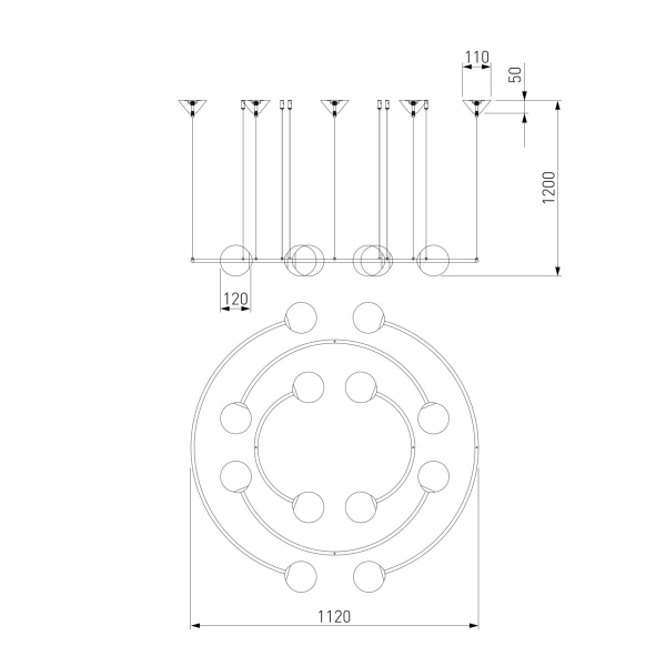 Подвесная люстра Bogates Brook 359/12 латунь