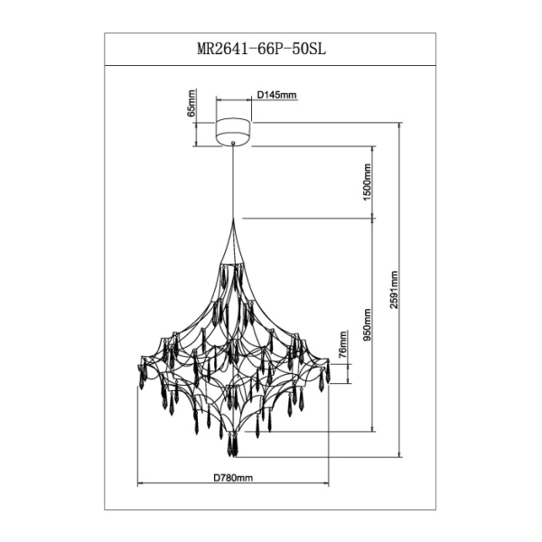 Подвесная люстра MyFar Allegria MR2641-66P-50SL