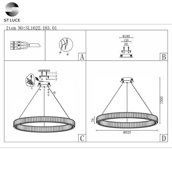 Подвесная люстра ST Luce SL1622.183.01 Подвесная люстра ST Luce SL1622.183.01