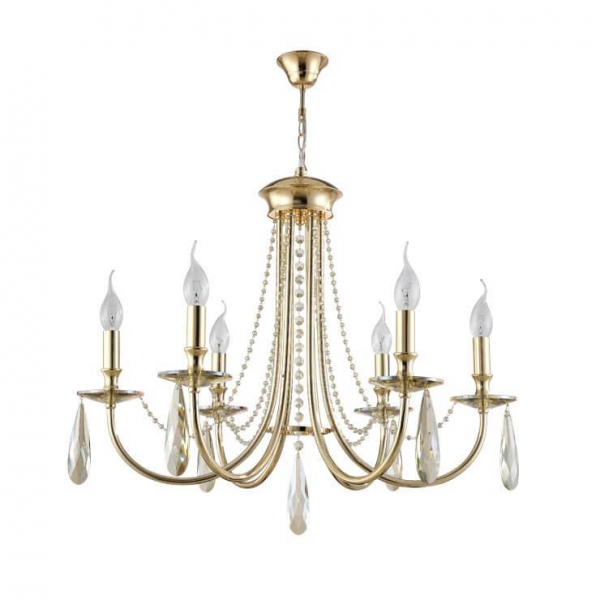 Подвесная люстра Crystal Lux Victoria SP6 Gold/Amber Подвесная люстра Crystal Lux Victoria SP6 Gold/Amber