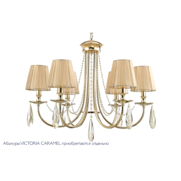 Подвесная люстра Crystal Lux Victoria SP6 Gold/Amber