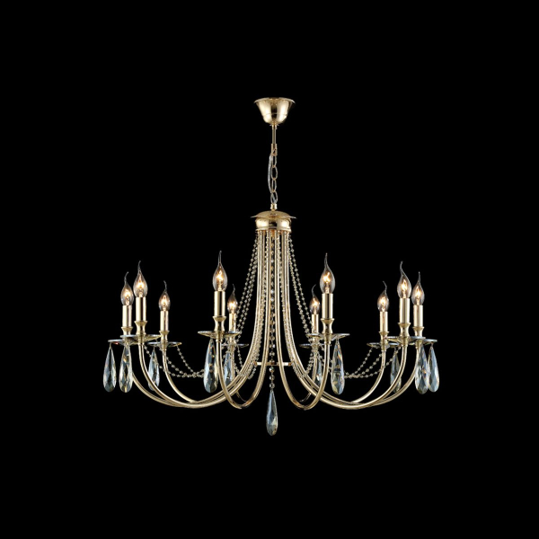 Подвесная люстра Crystal Lux Victoria SP10 Gold/Amber