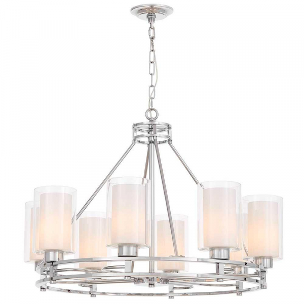 Подвесная люстра Lumina Deco Marietta LDP 8025-8 CHR+WT Подвесная люстра Lumina Deco Marietta LDP 8025-8 CHR+WT