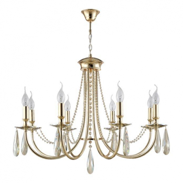 Подвесная люстра Crystal Lux Victoria SP8 Gold/Amber Подвесная люстра Crystal Lux Victoria SP8 Gold/Amber