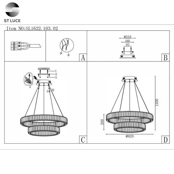 Подвесная светодиодная люстра ST Luce Tivoli SL1622.103.02 Подвесная светодиодная люстра ST Luce Tivoli SL1622.103.02