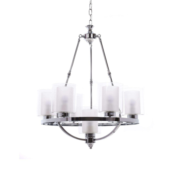 Подвесная люстра Lumina Deco Santini LDP 1220-7 CHR+WT Подвесная люстра Lumina Deco Santini LDP 1220-7 CHR+WT