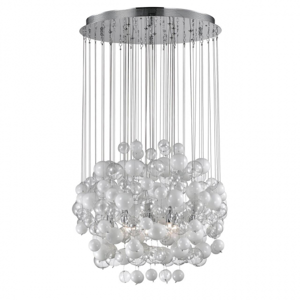 Подвесная люстра Ideal Lux Bollicine SP14 Bianco 087924 Подвесная люстра Ideal Lux Bollicine SP14 Bianco 087924