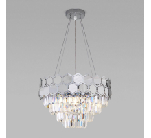Подвесная люстра Eurosvet Ariana 10124/5 хром/прозрачный хрусталь Strotskis Smart