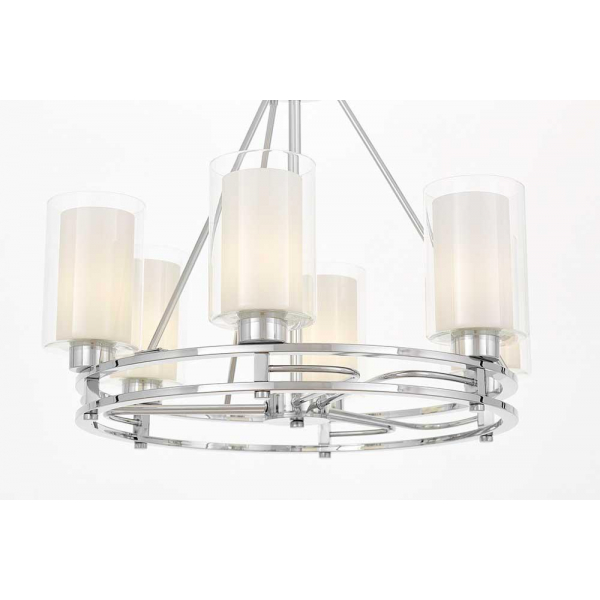 Подвесная люстра Lumina Deco Marietta LDP 8025-6 CHR+WT Подвесная люстра Lumina Deco Marietta LDP 8025-6 CHR+WT