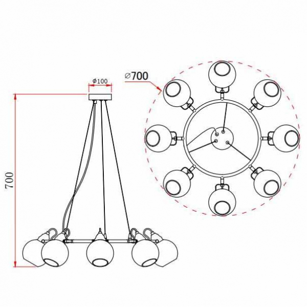 Подвесная люстра Rivoli Agnesa 4056-208 Б0047314 Подвесная люстра Rivoli Agnesa 4056-208 Б0047314